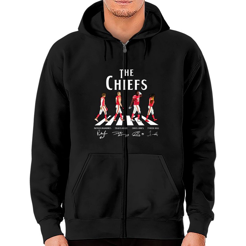 The Chiefs Zip Hoodies Walking Abbey Road Signatures Zip Hoodies — Sweats à capuche pour hommes