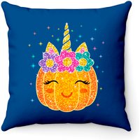 Cute Unicorn Pumpkin Halloween Thanksgiving Throw Pillows — Decorative Cushions