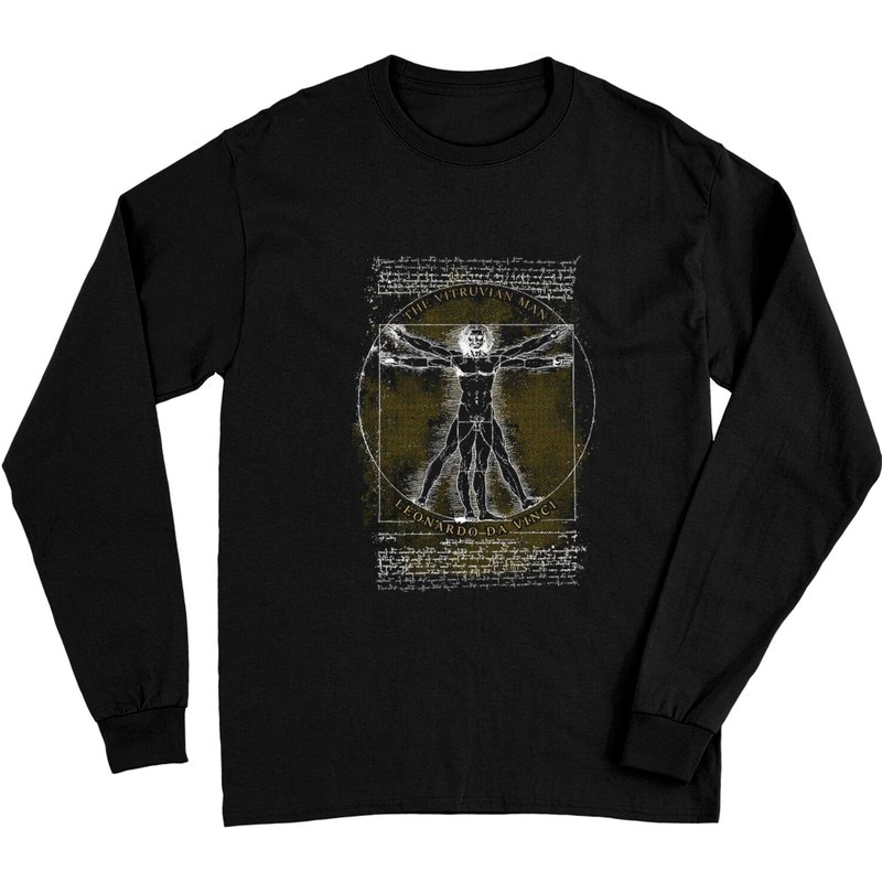 The Vitruvian Man, Leonardo Da Vinci - Vitruvian Man - Long Sleeves — T-shirts pour hommes