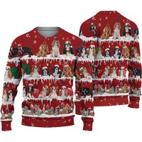 Cavalier King Spaniel Ugly Sweater — Sweats à capuche pour hommes