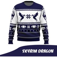Skyrim Dragon Christmas Ugly Sweater