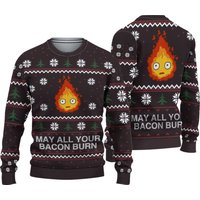 Ghibli May All Your Bacon Burn Christmas Ugly Sweater