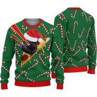 Drax Pizza Cat With Laser Eyes Christmas Ugly Sweater