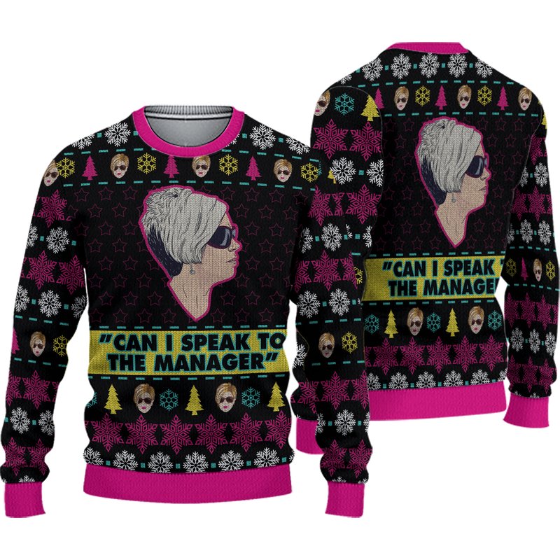 Karen Talks To Manager Meme Christmas Ugly Sweater — Chandails pour hommes