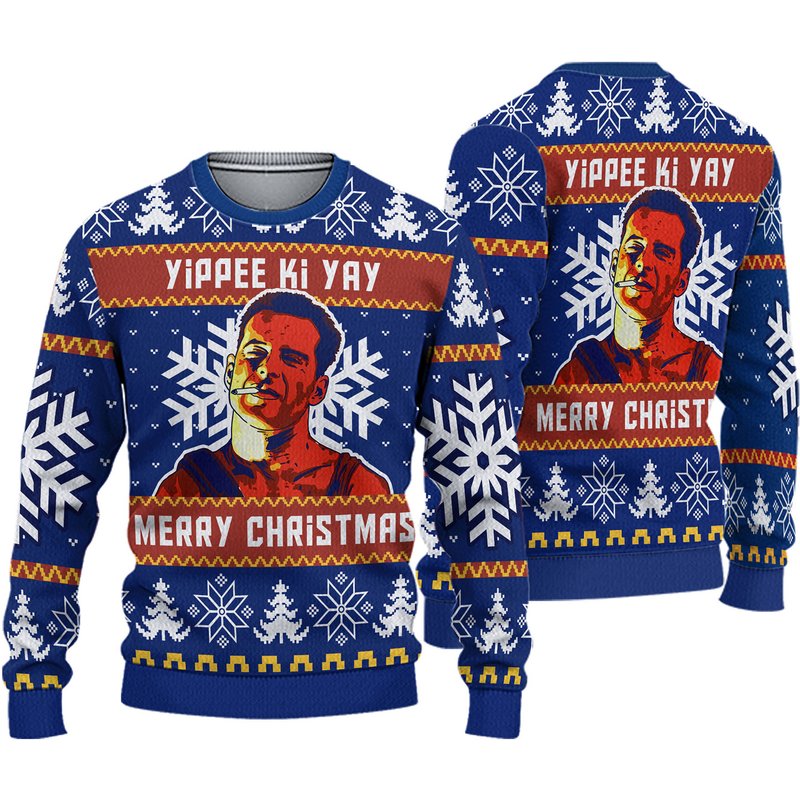 Yippee Ki Yay Die Hard Christmas Ugly Sweater — Chandails pour hommes
