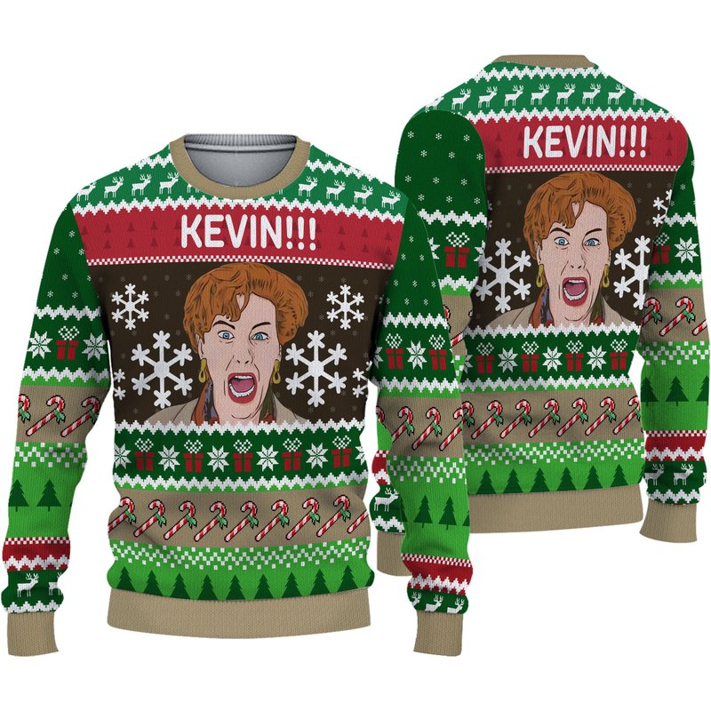 Kevin!!! Home Alone 2 Christmas Ugly Sweater — Chandails pour hommes