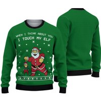 When I Think About Yo I Touch My Elf Christmas Ugly Sweater