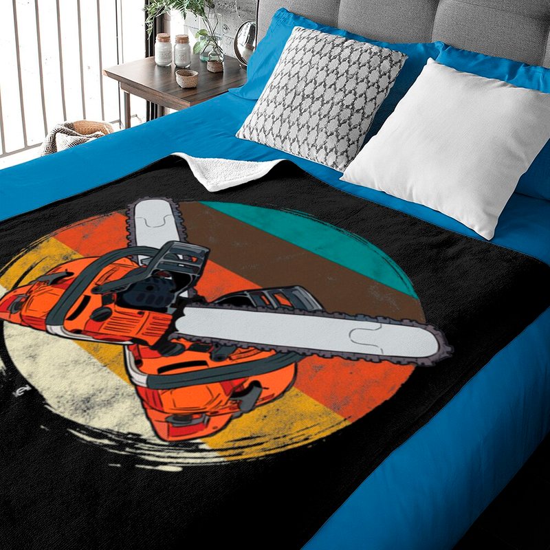 Vintage Lumber Chainsaw - Chainsaw - Baby Blankets — Couvertures pour bébé
