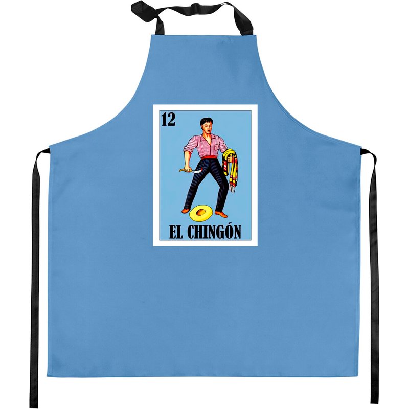 Mexican Loteria Art - El Valiente Parody - El Chingon - Loteria - Kitchen Aprons — Kitchen Aprons