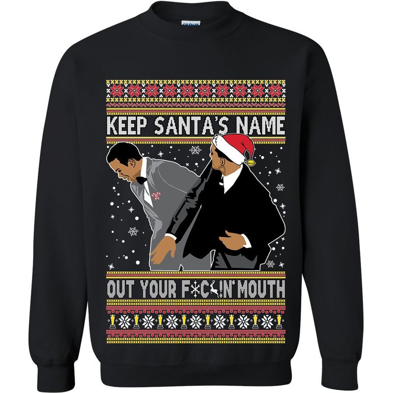 Ugly Christmas Sweater Keep Santa's Name Out Your Mouth — Chandails pour hommes