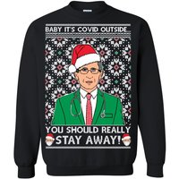Ugly Christmas Sweater Dr. Fauci Baby, It's Covid Outside Unisex Sweatshirt — Chandails pour hommes