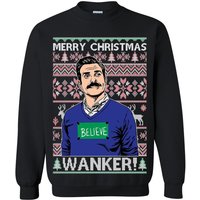Ted Believe Wanker Holiday Tv Show Ugly Christmas Sweater