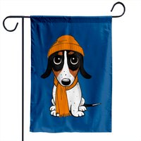 Piebald Dachshund - Cute Dog Wearing Beanie Cap - Piebald - Garden Flags — Decorative Flags
