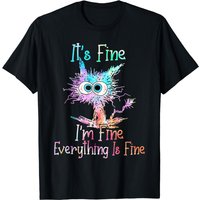 Tie Dye Everything Is Fine Cat T-shirt