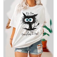 Funny Cat I'm Fine Everything Is Fine Shirt — T-shirts pour hommes