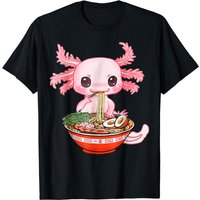 Kawaii Axolotl Eating Ramen Noodles Anime Gift Girls Teens T-shirt — T-shirts pour hommes