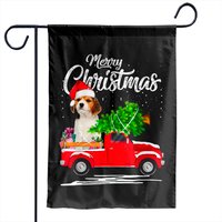 Beagle Ride Red Truck Christmas Pajama Garden Flags