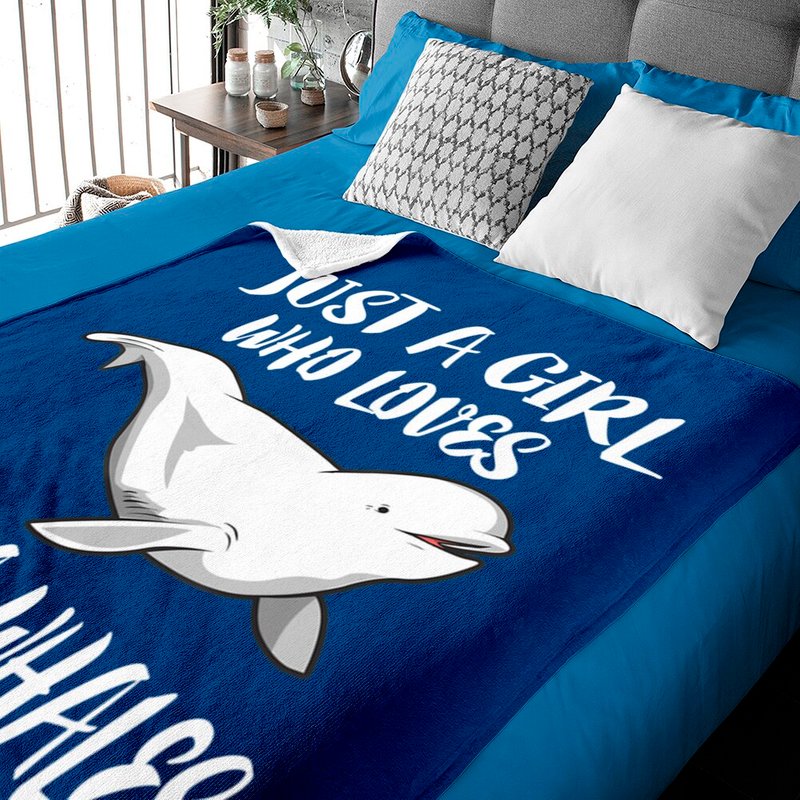 Just A Girl Who Loves Beluga Whales Animal Baby Blankets — Baby Blankets