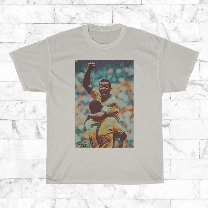 Pele Brazil 1970 World Cup Goal Celebration Vintage Cartoon Shirt — T-shirts pour hommes