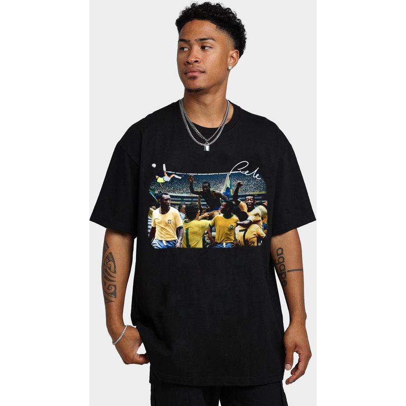 Vintage Pe.le Brazil Shirt, Br.asil Soccer T-shirt, Pele World Cup Tee — T-shirts pour hommes