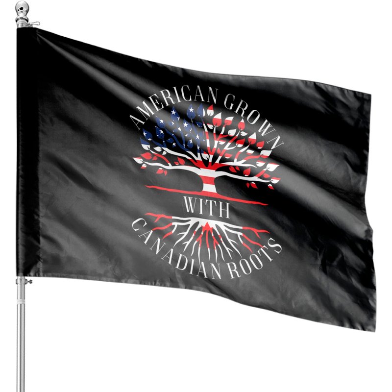 Canadian Pride Usa American Grown With Canadian Roots Canada House Flags — Decorative Flags