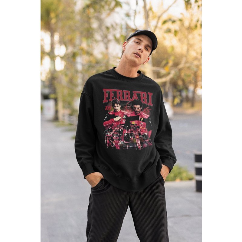 Charles Leclerc, Carlos Sainz Racing 90s Vintage Sweatshirt, Leclerc Sweatshirt — Sweats à capuche pour hommes
