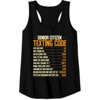 Funny Senior Citizen Texting Code Fun Old People Gag Gift - Senior Citizen Texting Code - Tank Tops