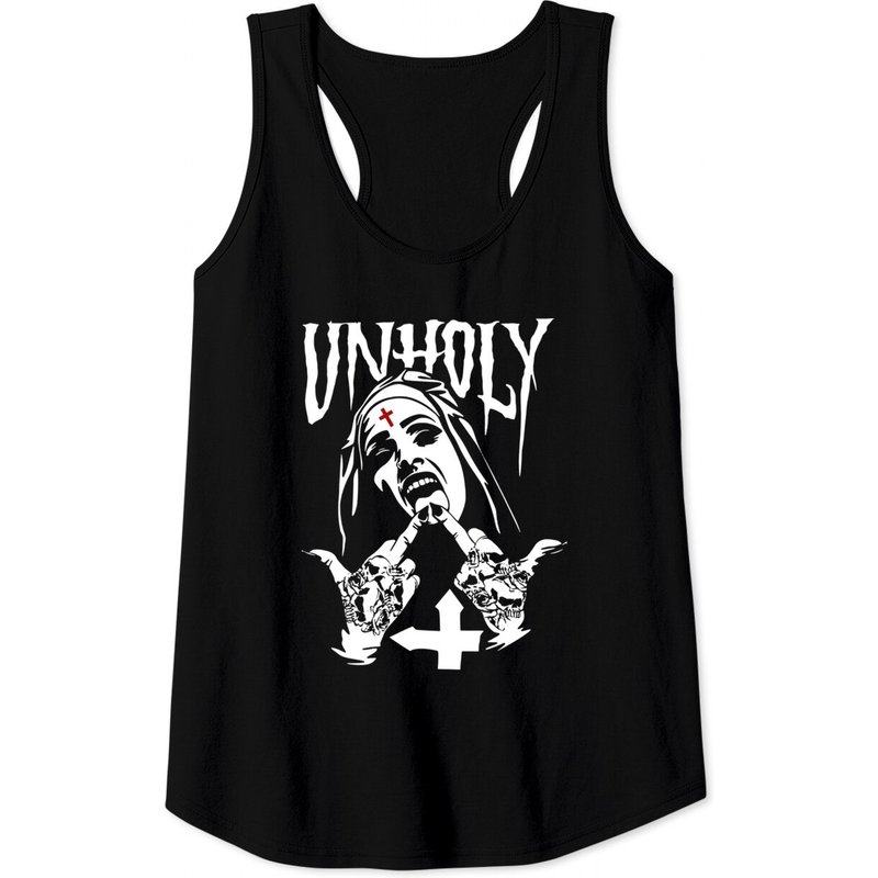 Sexy Nun Tank Tops Funny Horror Unholy Nun Pullover — T-shirts pour hommes