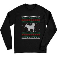 Husky Ugly Christmas Sweater Gift For Dog Lover - Husky Ugly Sweater Gifts - Long Sleeves — T-shirts pour hommes