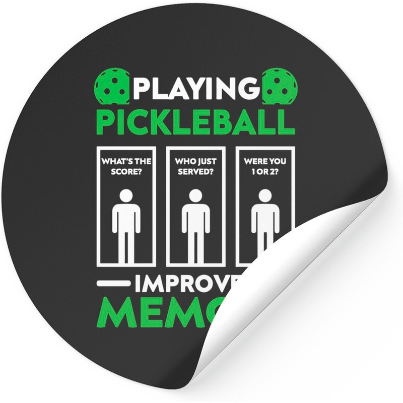 Pickleball Player Stickers - Memory Improvement Theme — Autocollants et stickers