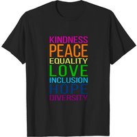 Kindness, Peace, Equality, Love, Inclusion, Hope, Diversity Pullover T-shirts — T-shirts pour hommes