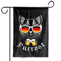 Oktoberfest Funny Prost Pun Purrost Cat Garden Flags — Drapeaux décoratifs
