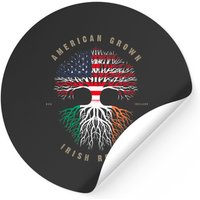 American Grown Irish Roots Ireland Flag Stickers Stickers