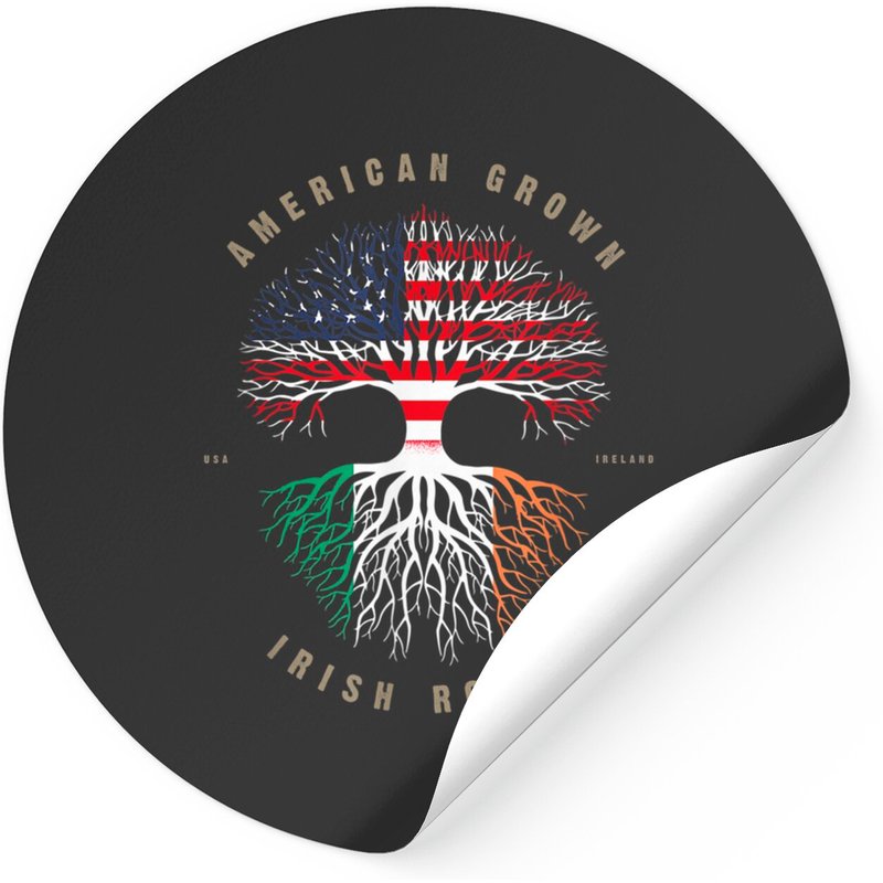 American Grown Irish Roots Ireland Flag Stickers Stickers — Autocollants et stickers