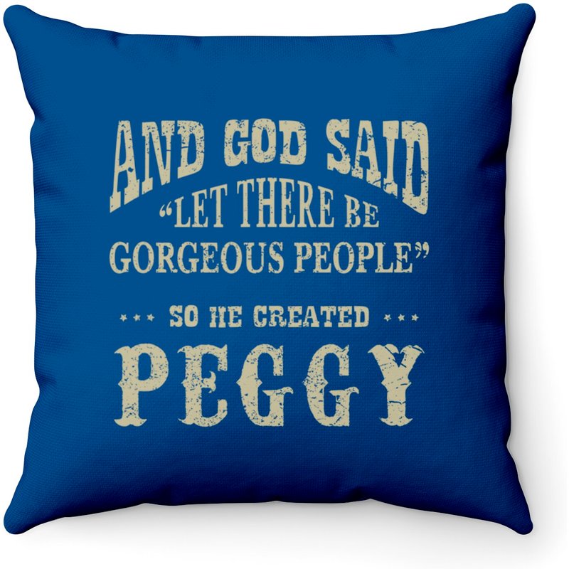 And Peggy Throw Pillows Personalized Birthday Gift Idea For Person Named Peggy — Decorative Cushions