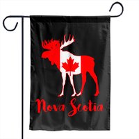Distressed Visit Canada Nova Scotia Maple Leaf Moose Garden Flags — Decorative Flags