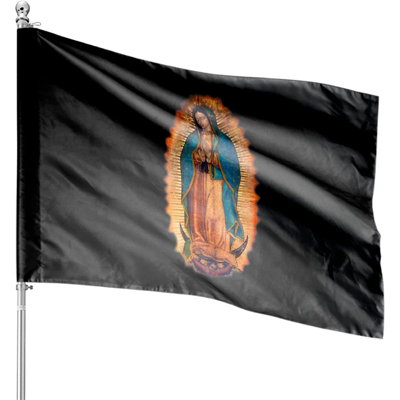 Womens Our Lady Of Guadalupe Catholic Mary Image House Flags — Decorative Flags