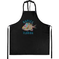 Naples, Florida Beach Design / Souvenir Illustration Aprons — Kitchen Aprons