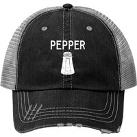 Matching Halloween Salt And Pepper Costume For Couples Print Trucker Hats — Casquette de baseball