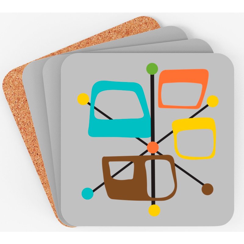 Mid Century Modern Star Design - Mid Century Modern - Coasters — Sous-verres et napperons