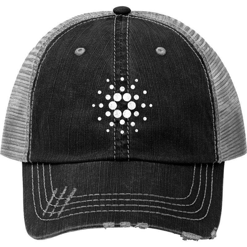 Cardano Ada Crypto Blockchain Ada White Cardano Logo Pullover Trucker Hats — Casquette de baseball