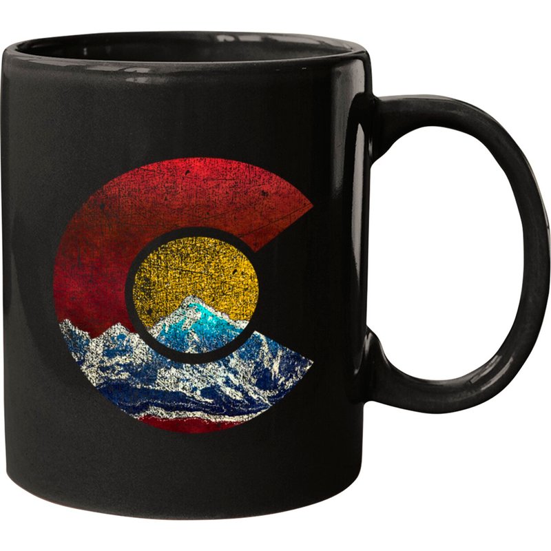 Colorado Mugs With Flag Inspired Mountain Scene — Tasses et gobelets