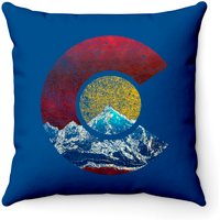 Colorado Throw Pillows With Flag Inspired Mountain Scene — Coussins décoratifs
