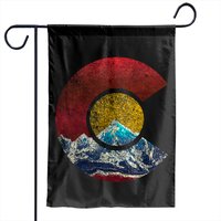 Colorado Garden Flags With Flag Inspired Mountain Scene
