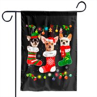 Chihuahua Christmas Lights Xmas Dog Lover Garden Flags