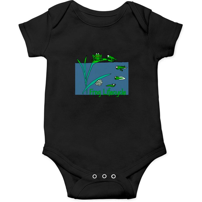 Frog Tadpole Lifecycle Frogs For Kids Cute Green Frog Onesies — Bodys bébé