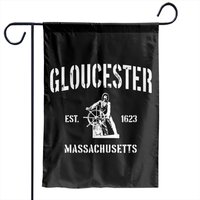 Gloucester Ma Sweatshirt Fisherman Statue Design Garden Flags — Decorative Flags