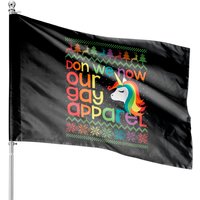 Gay Christmas Rainbow Unicorn Don We Now Our Gay Apparel House Flags