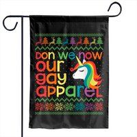 Gay Christmas Rainbow Unicorn Don We Now Our Gay Apparel Garden Flags