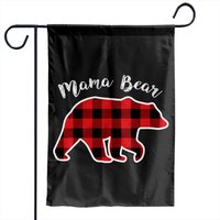 Mama Bear | Women Red Plaid Christmas Pajama Family Mom Gift Garden Flags
